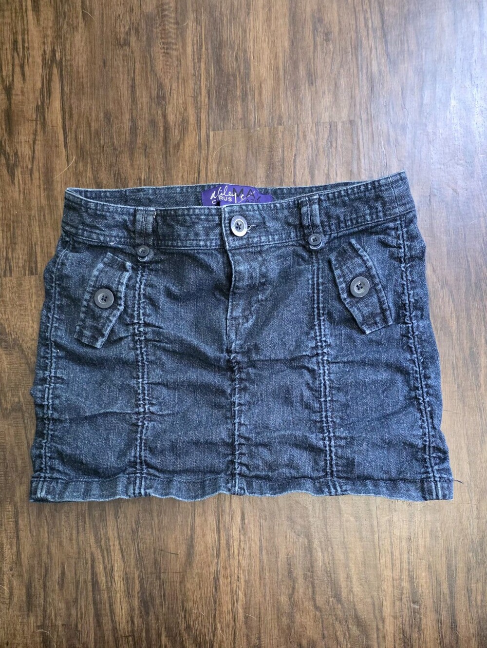 Miley Cyrus Max Azia Denim Mini Skirt 9